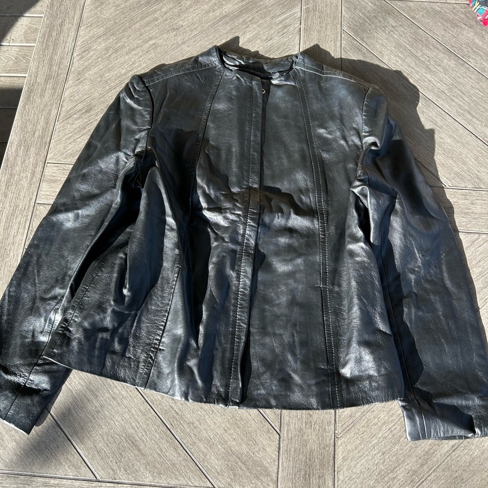 Alfani Black Leather Jacket